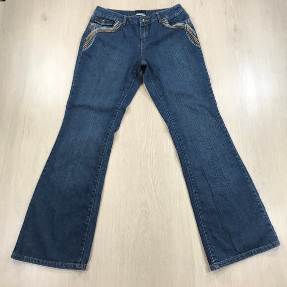 B Street Jeans Women Size 8 Boot Cut Y2K Embroidered Western Rodeo Retro 70s 80s - Picture 8 of 12